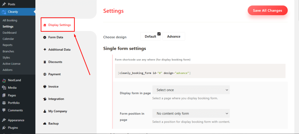 display setting