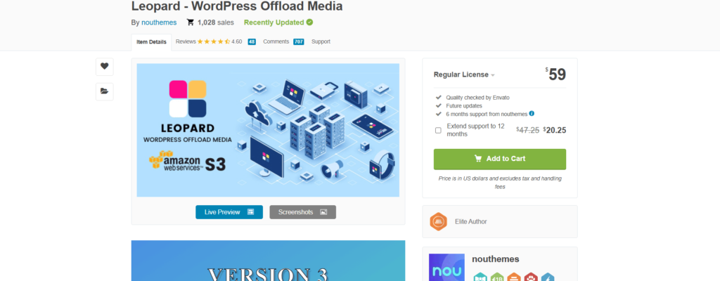 Leopard WordPress offload media plugin