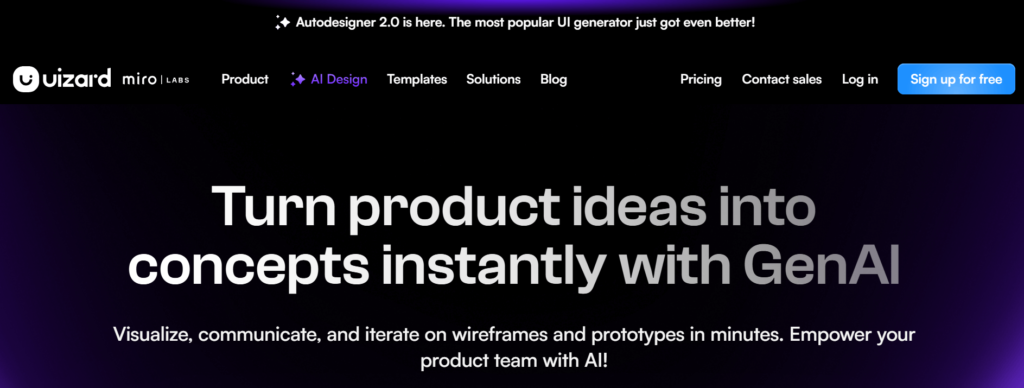 Uizard, an AI-powered design tool 